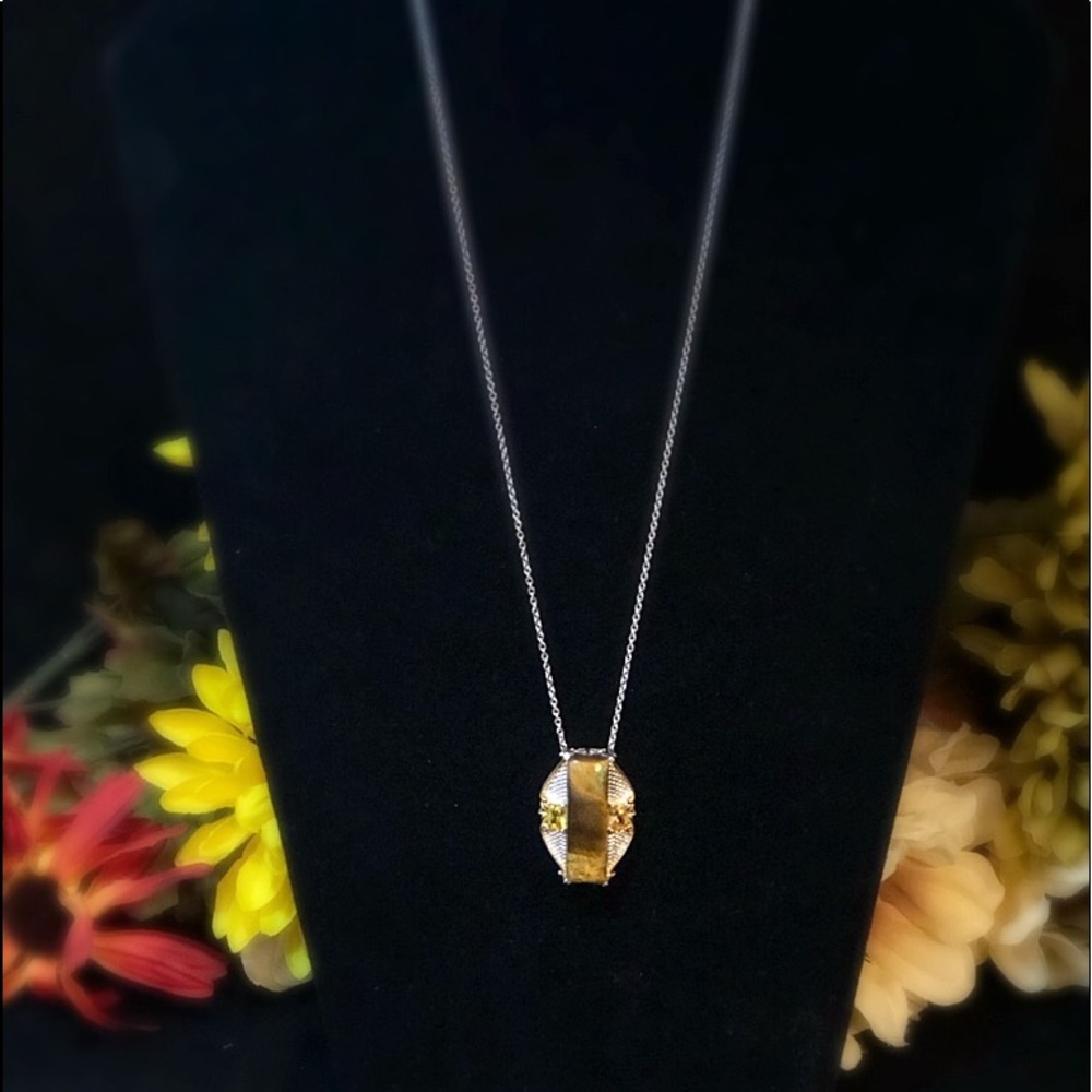 Tigers Eye Simulated Citrine Necklace